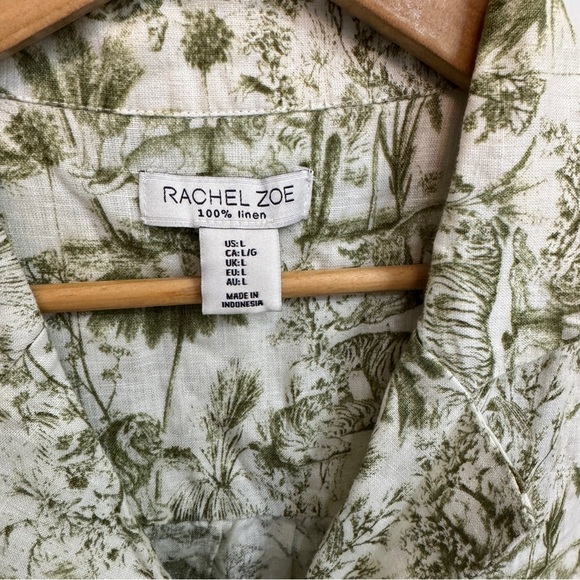 Rachel Zoe Jungle Patterned Linen Sleeveless Blouse. Size L. - Picture 2 of 5